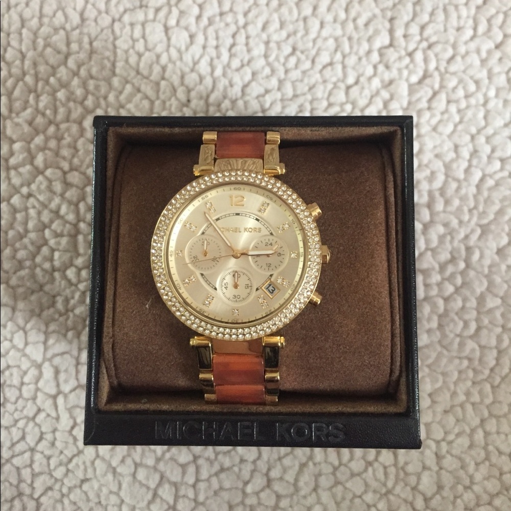 Orange and Gold Michael Kors Watch